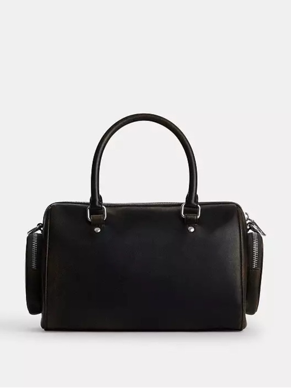 Coach Rowan Satchel Bag with Pockets in Loved Leather Silver/Black Brown NWT - Picture 3 of 12
